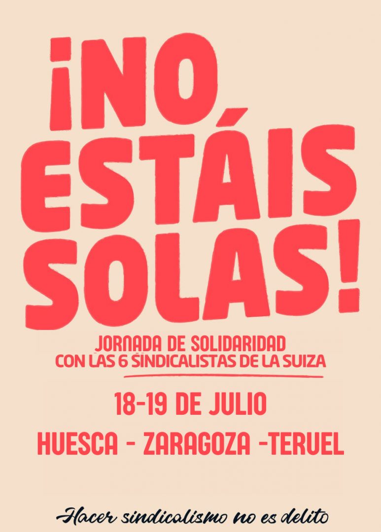 Concentraciones en Aragón, en solidaridad por las 6 de La Suiza. ¡NO ESTAIS SOLAS! (Fotos)