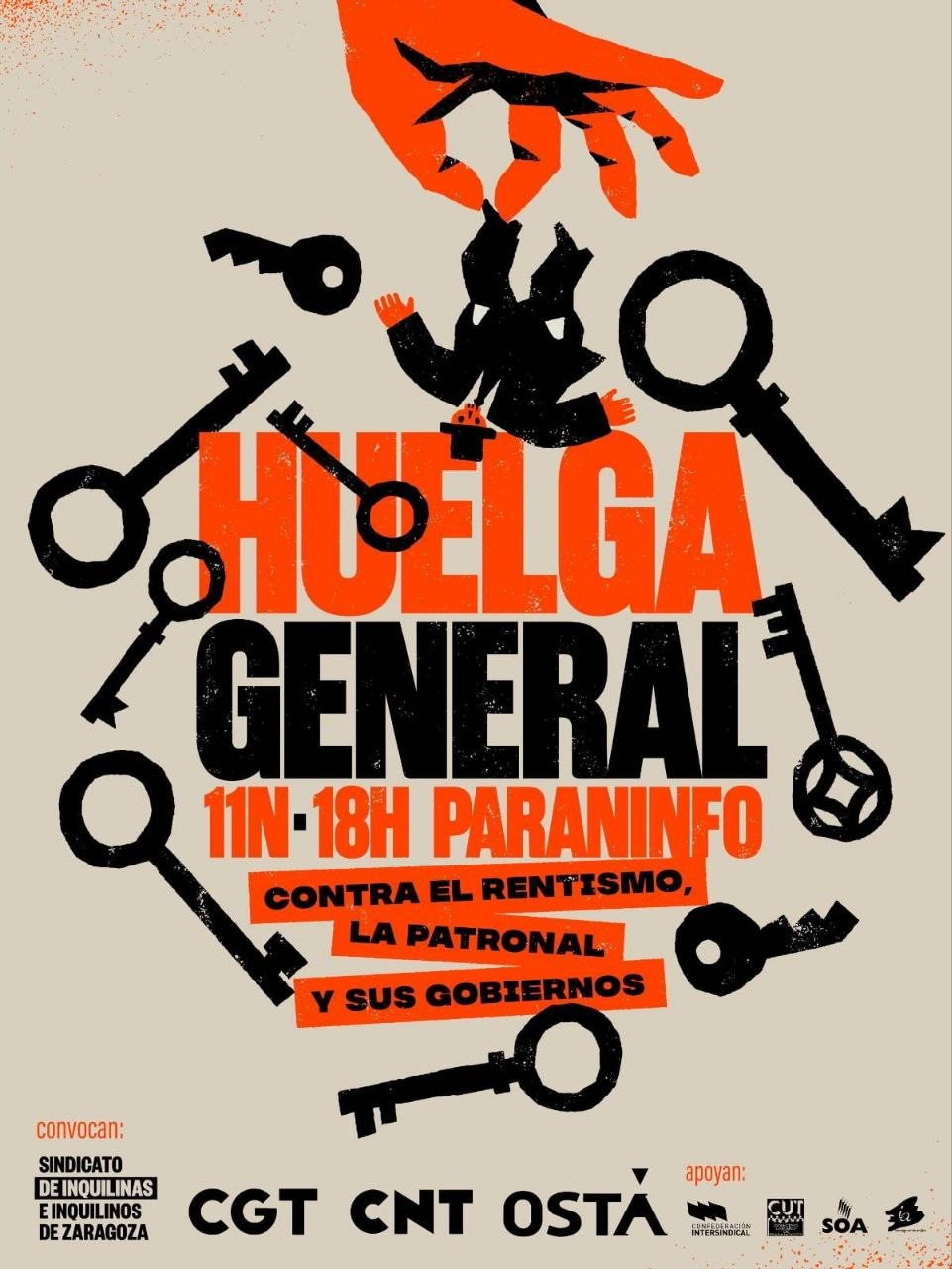 Llamamiento y apoyo de Intersindical de Aragón a la Huelga General del 11N